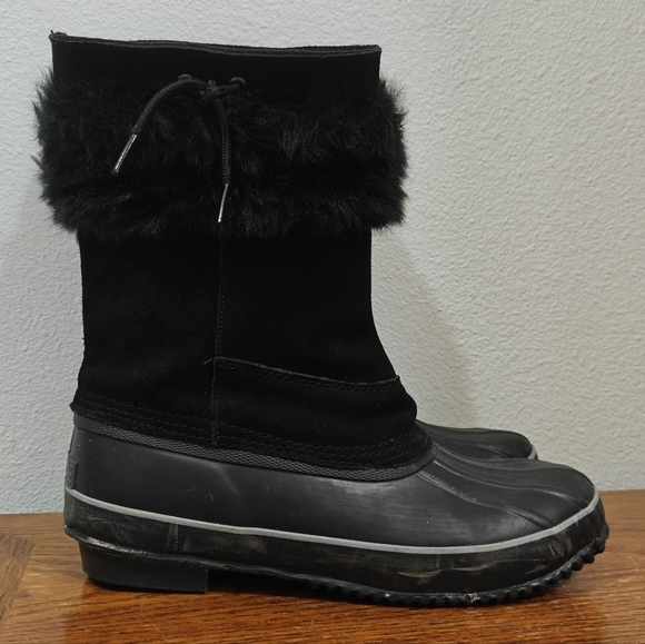 Faded Glory Shoes - Fuax Fur. Women’s 9 Steel Shank Snow Boots Leather Upper